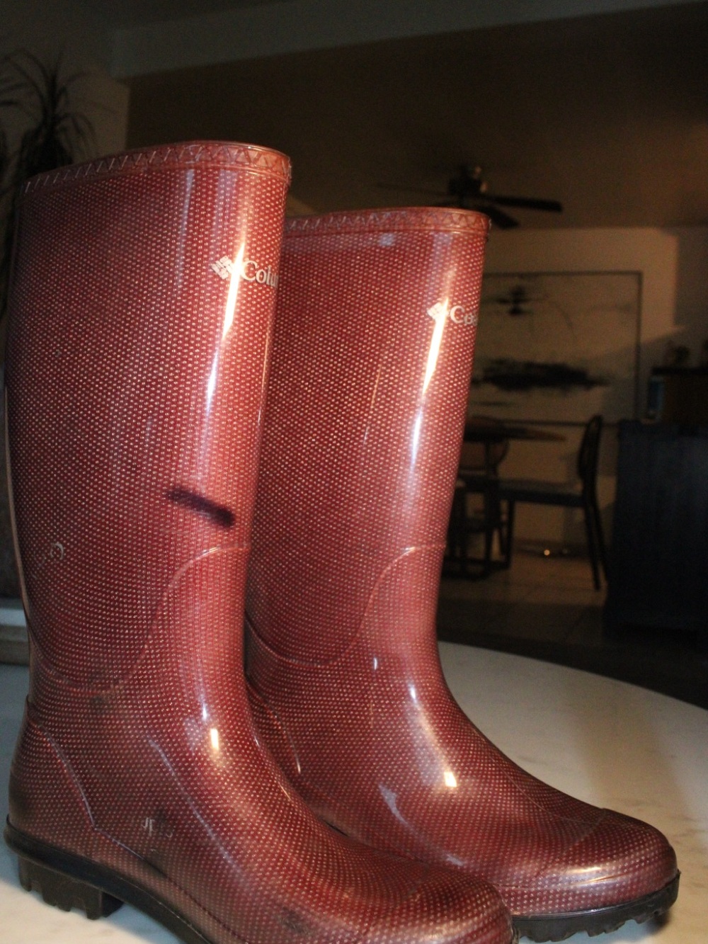 Columbia Women's Metallic Red Tall Waterproof Rain Boots
